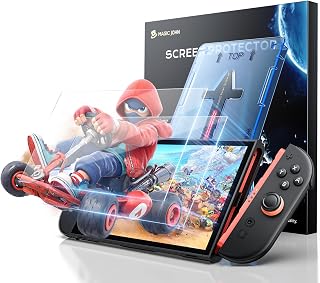 MAGIC JOHN for Nintendo Switch 2 Screen Protector Easy to Install | 2 Pack 7.9 Inch 2025, HD Clear, 9H Tempered glass, Auto-Dust Removal, Bubble Free, Compatible with Switch Console