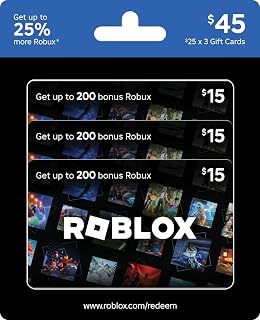Roblox Physical Gift Cards (Multipack of 3 x $15) [Includes Free Virtual Item] [Redeem Worldwide] - $45