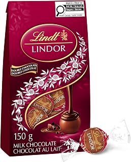 Lindt LINDOR Double Chocolate Truffles, 150-Gram Bag, Individually Wrapped Squares
