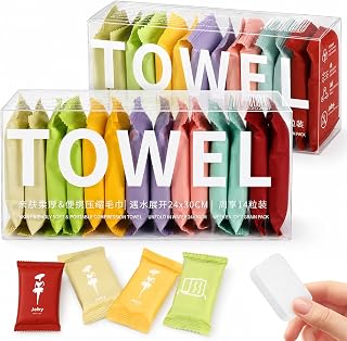 28Pcs Compressed Towels, Travel Washcloths & Face Towels
