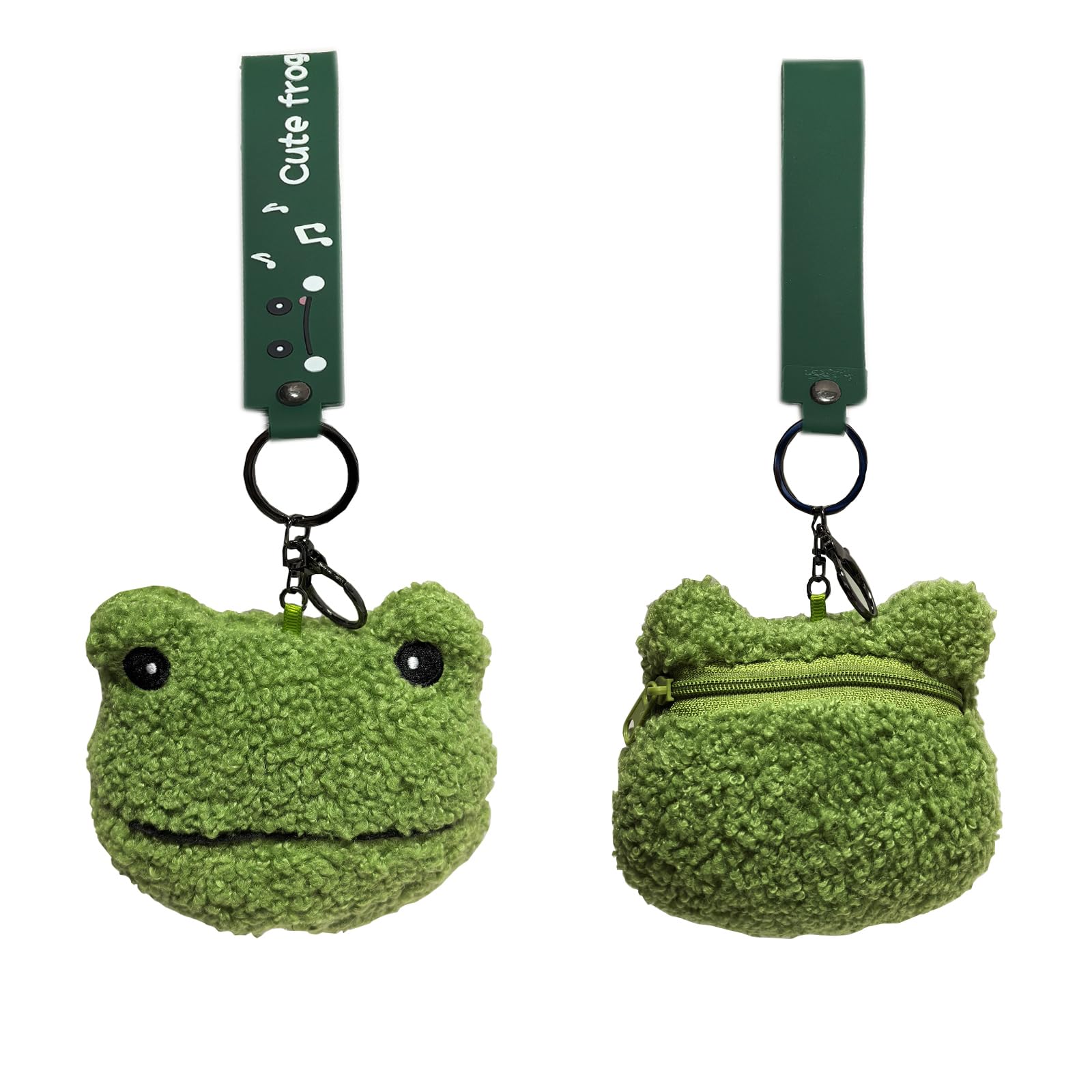 Fuzzleehi Lovely Frog Purse, Frog Wallet, Funny Coin Bag, Fluffy Purse, with Sec