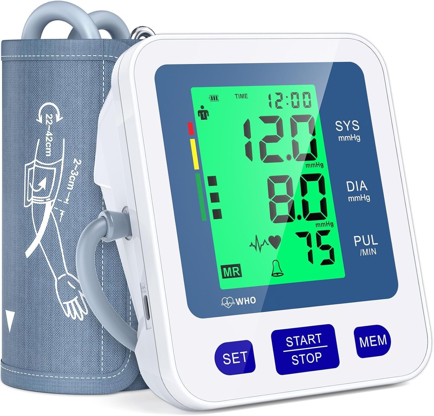 Blood Pressure Monitor for Home Use, Automatic Blood Pressure Machine with 3-Col
