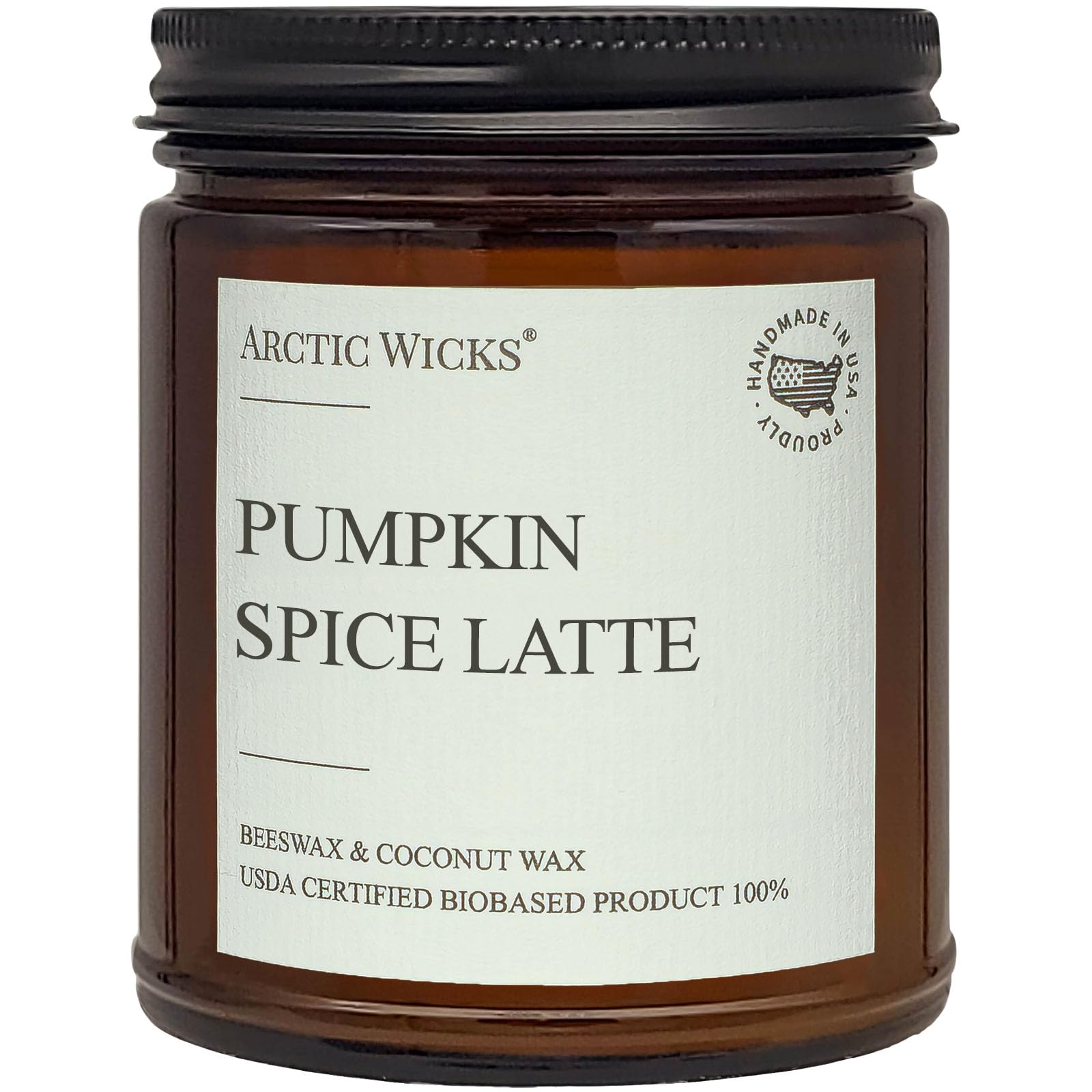 Arctic Wicks Pumpkin Spice Latte Candle, 9oz Coconut Beeswax, Non-Toxic | Pumpki