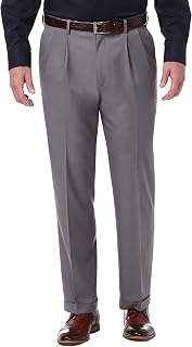 Haggar Men's Classic Fit Pleated Premium Comfort Dress Pant