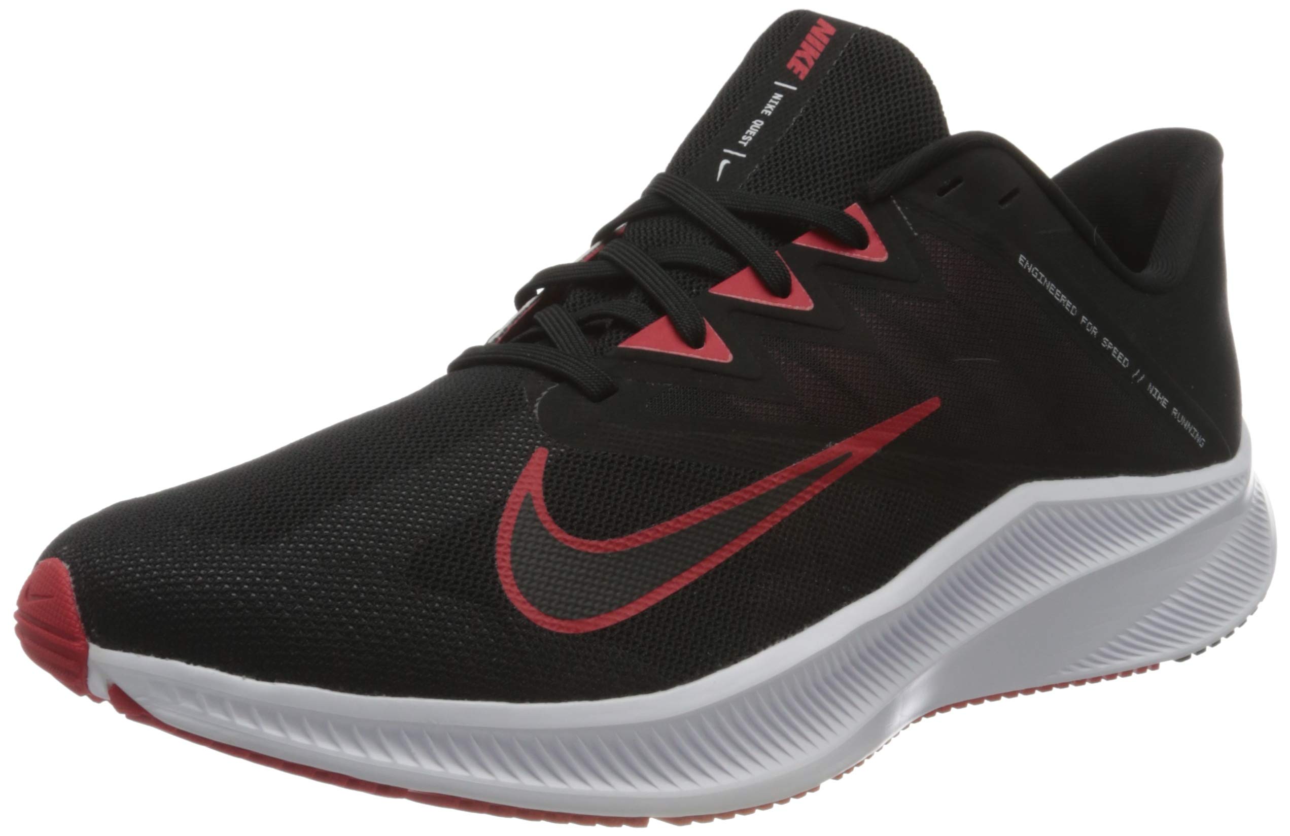 Nike Men's Quest 3 Basketball Shoe, Black Univ Red White, 11.5 UK