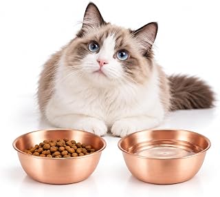 PurCoperx 99.99% Pure Copper Pet Bowl, 5-Inch Copper Dog Bowl. This is A Small Copper Bowl Suitable for Small Household Pets. (2)