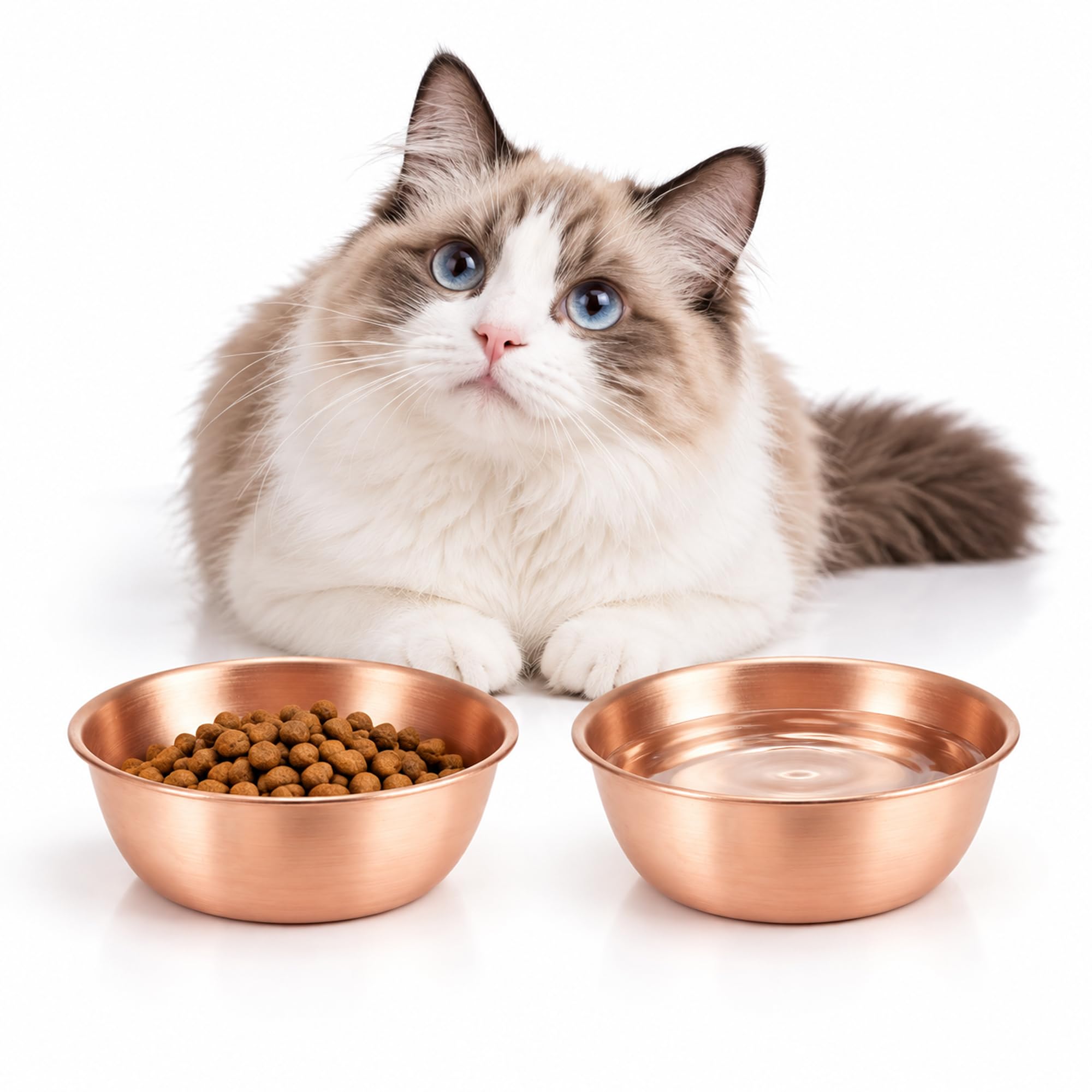 PurCoperx 99.99% Pure Copper Pet Bowl, 5-Inch Copper Dog Bowl. This is A Small C