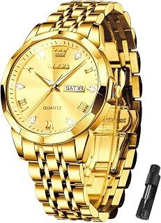 OLEVS Mens Watches Classic Silver Modern Watch Men Two Tone Stainless Steel Dress Business Casual Wristwatch Calendar Waterproof Blue White Black Dial Date
