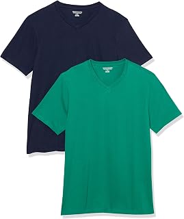 Amazon Essentials Men's Short Sleeve V-Neck T-Shirt, Pack of 2