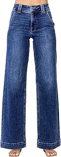 Astylish Jeans da donna a gamba larga a vita alta elasticizzato gamba dritta jeans larghi alla moda 2025 pantaloni in denim con tasche oblique