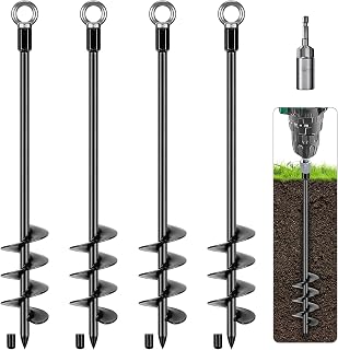 BeneLabel Ground Anchor 61cm Swing Earth Stake 4 Trampoline Tent Peg/Black