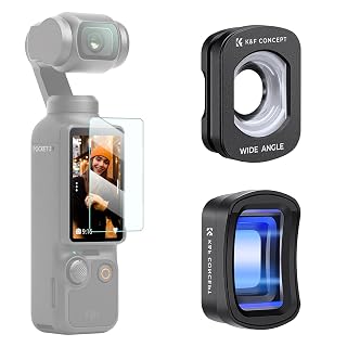 K&F CONCEPT Magnetic Lens Kit | Compatible with Osmo Pocket 4/3, Wide Angle 1.2X Anamorphic Lens, Expanded FOV of 112°,1.2X Squeeze Factor Blue Streak, FD161