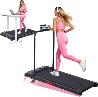 Walking Pad with Incline and Handle Bar, 2026 Upgrade Electric Small Walking Pads Treadmills with Handles, Compact Treadmills for Home Small Spaces, 3.0HP, 0.6-7.6MPH, 350LBS