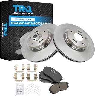 TRQ Front Ceramic Brake Pad &amp; Rotor Kit | For 2015-2019 Hyundai Sonata 2021-2024 Kona Electric 2016-2020 Kia Optima