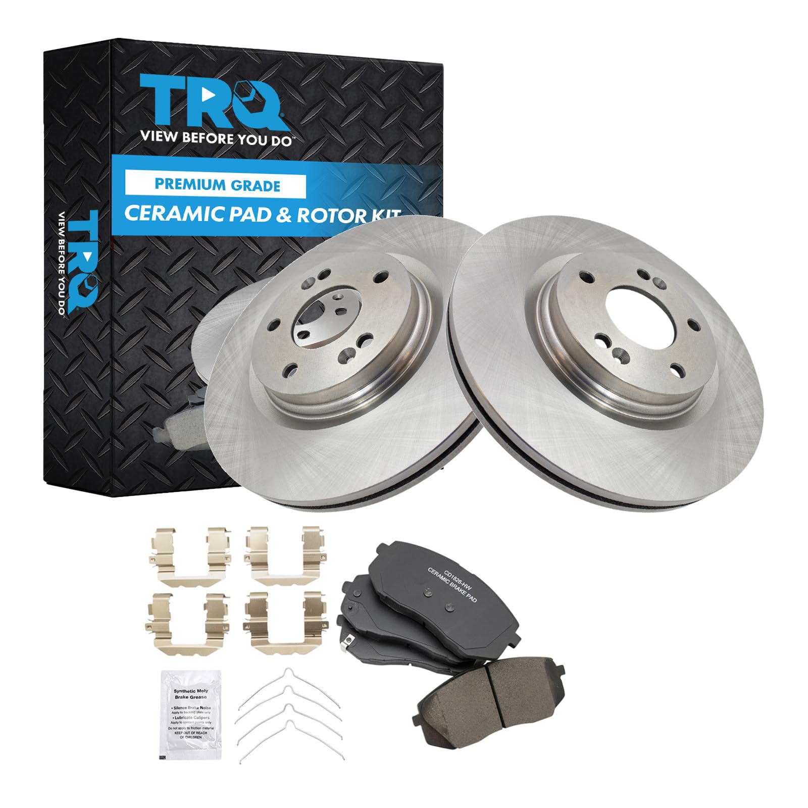 TRQ Front Ceramic Brake Pad & Rotor Kit | For 2015-2019 Hyundai Sonata 2021-2024
