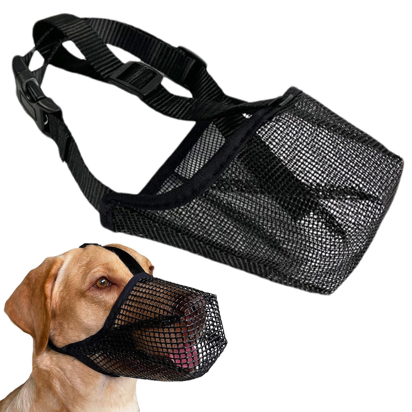 Adjustable Mesh Muzzle for Small Large Dogs Breathable Pet Grooming Outdoor Walk