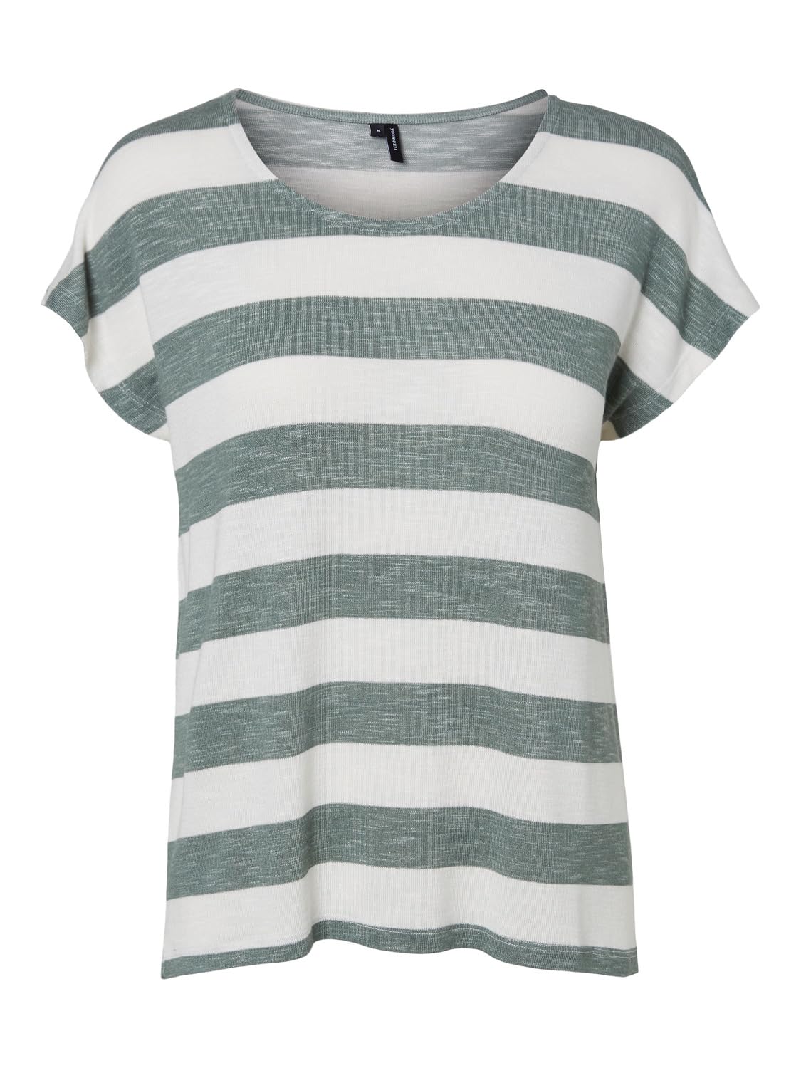 VERO MODA Women's Round Neck Striped Print T-Shirt