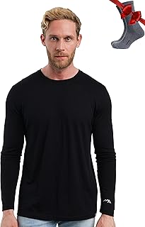 100% Merino Men's Long-Sleeved Shirt - Merino Underwear Men + Wool Socks