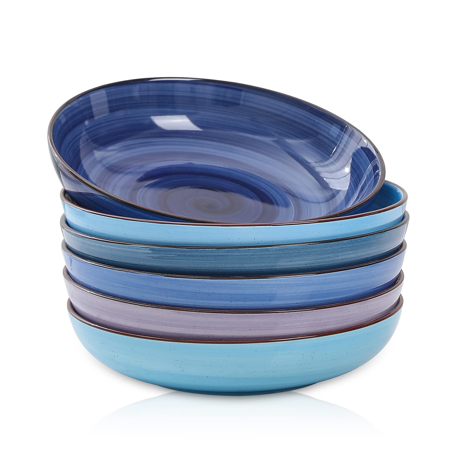Selamica Porcelain 26 Ounce Salad Pasta Bowls, 8 inch Wide and Shallow Serving b