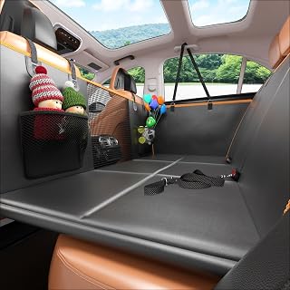 Hard Bottom Dog Car Seat Cover for Back Seat, PU leather, 45% extra space