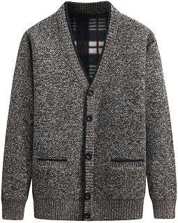 Mens Cardigan Sweaters with Buttons Classic Men Sweater Pockets v Neck Men's Knitted Cardigans