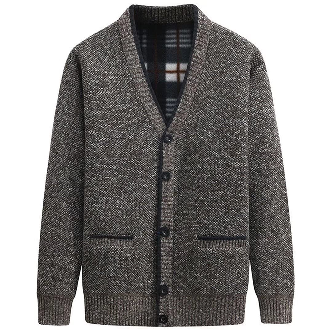 Mens Cardigan Sweaters with Buttons Classic Men Sweater Pockets v Neck Men's Kni