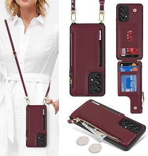 Cavor for Samsung Galaxy A53 5G Case Wallet for Women, Wine red
