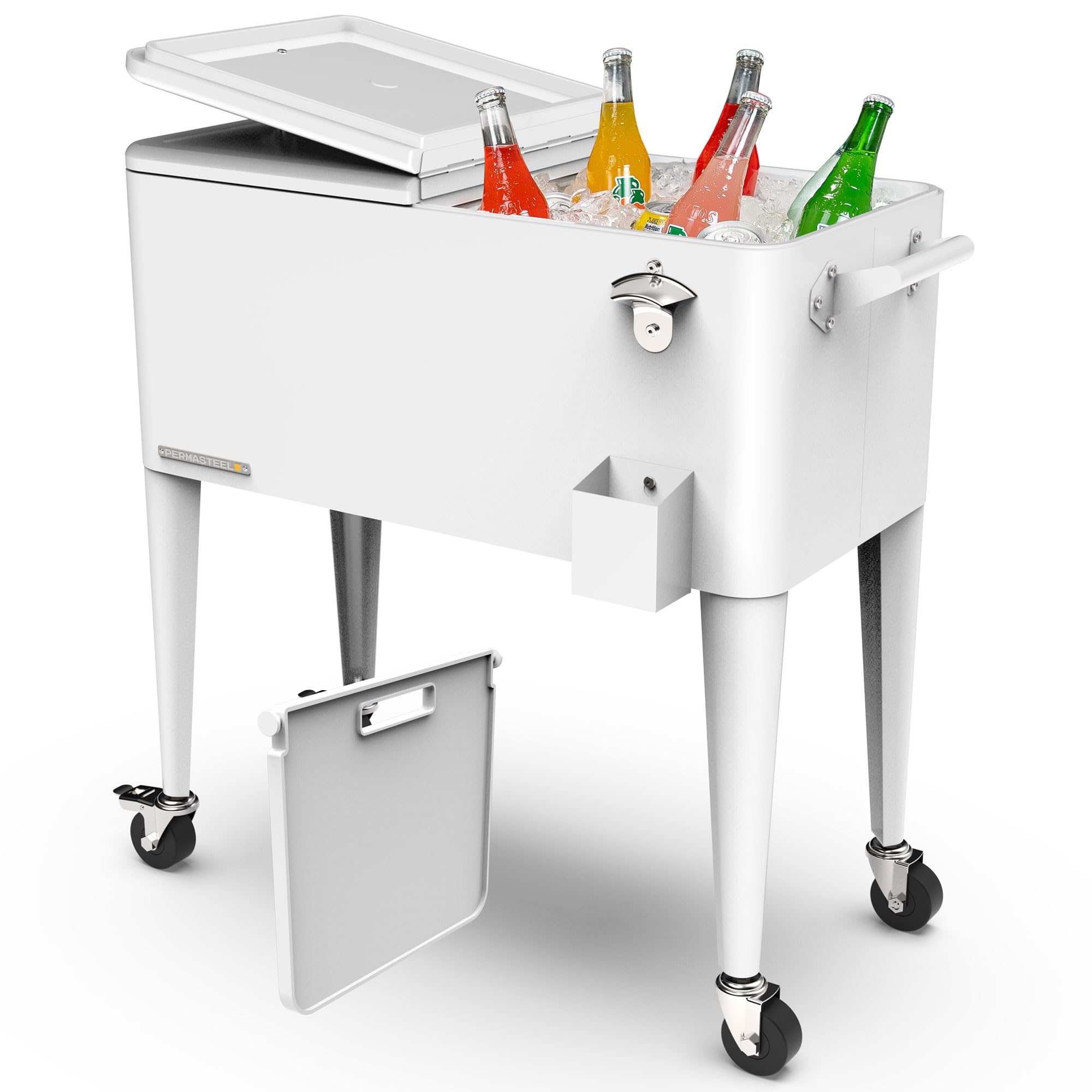 Permasteel Party Cooler with Divider, Spacious 80-Qt Capacity, Chills 36hrs, Ser
