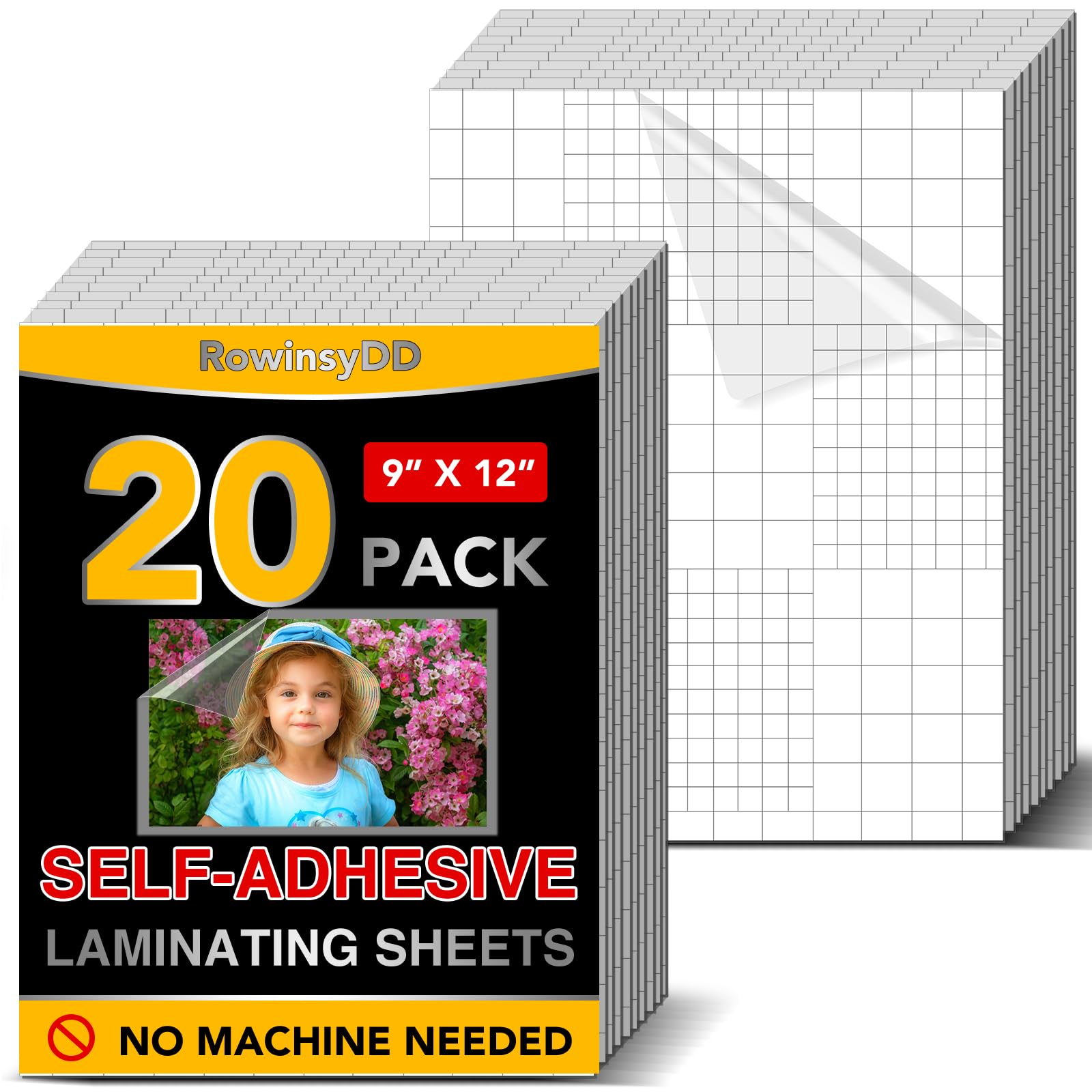 RowinsyDD 20 PCS Self Laminating Sheets, Self Adhesive Laminating Sheets | 8.5 x