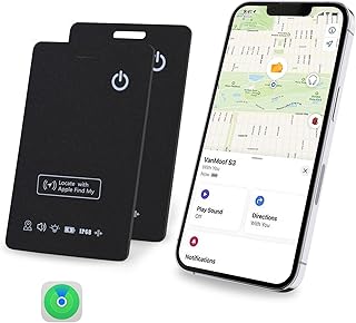 [Apple MFi Certified] LBPRT Air Card Tag Rechargeable Wallet Tracker Thin 1.6mm 2 Pack, Smart Tag Work with Apple Find My (iOS Only,Android not Supported), Item Finder Locator for Luggage/Suitcase/Bag