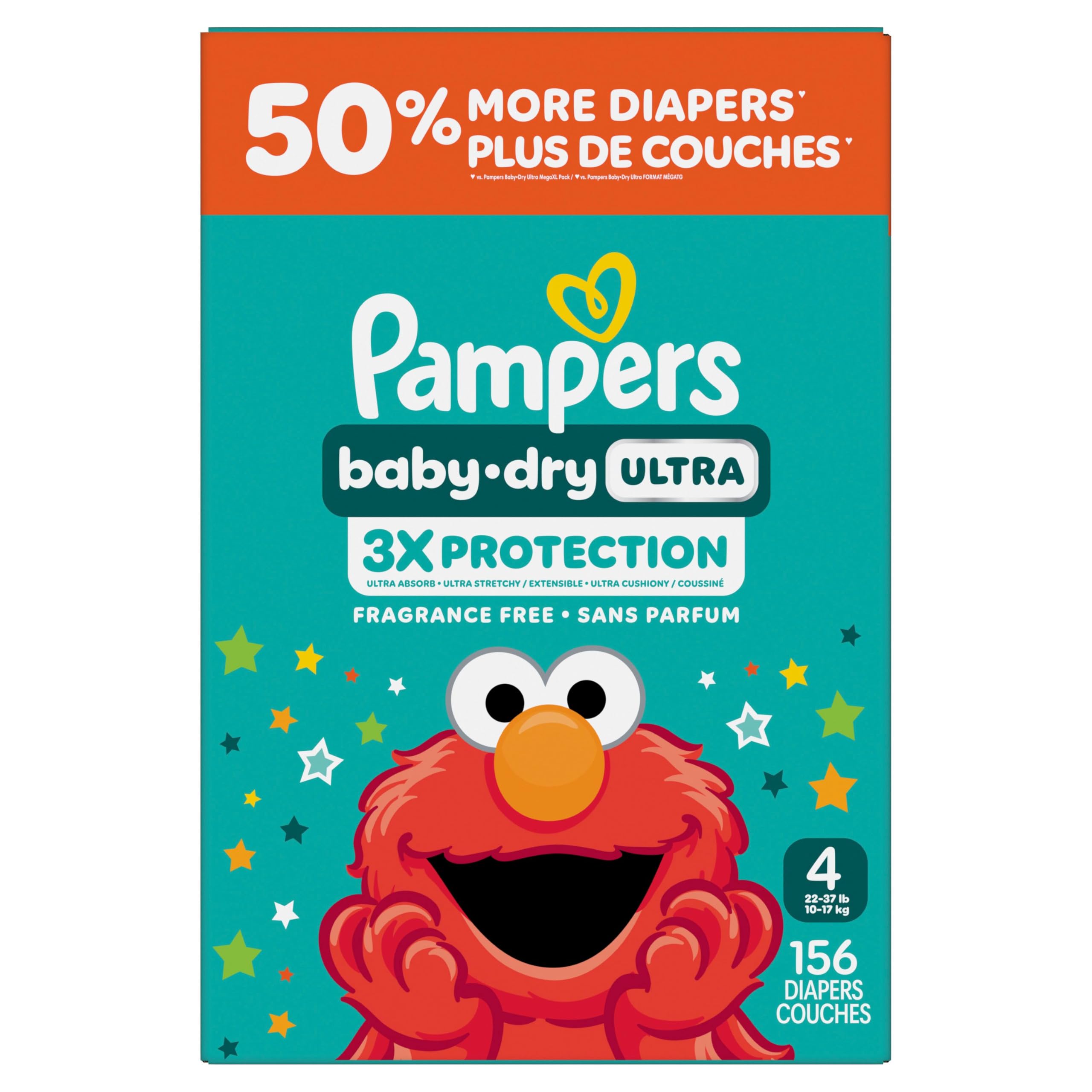 Pampers Baby Dry Ultra Diapers, Size 4, Absorbent Disposable Diapers, 1 Pack (Co