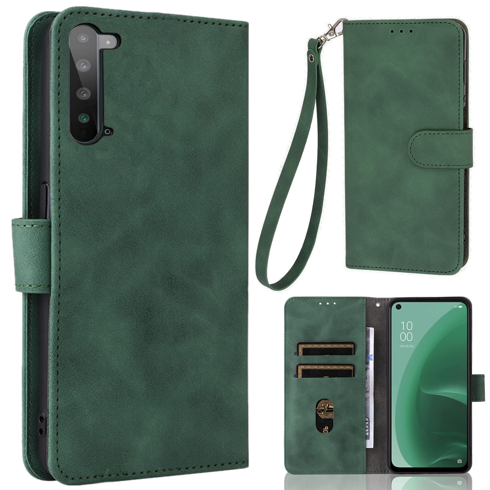 AQUOS R5G Case, Wallet-Style 【Includes One Strap】 Compatible with Sharp Aquos R5