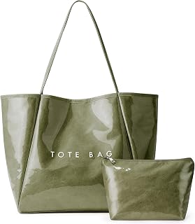 KALIDI PVC Tote Bag Women Large Kraft Paper Travel Beach Bag Jelly Purses