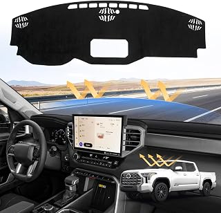 Sunsdrew Dash Cover for 2022-2025 2026 Toyota Tundra Dashboard Cover Mat | Nonslip Mesh Sunshade Protector No Glare UV Protection Custom Fit Toyota Tundra Interior Accessories
