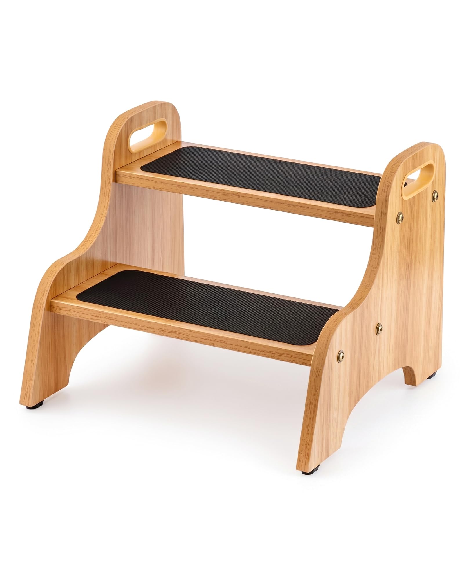 StrongTek Wooden Step Stools for Kids, Toddler 2 Step Stool for Bathroom with No