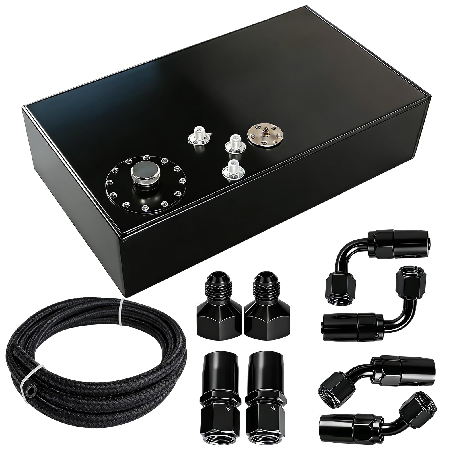 GSTP 17 Gallon Fuel Cell with Cap Level Sender 12FT Oil Feed Line Street Drift A