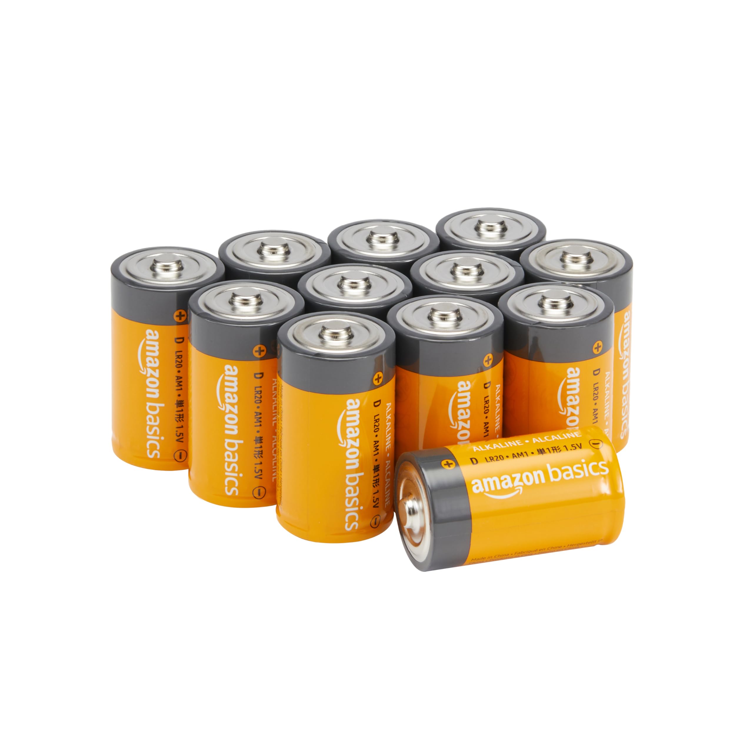 Amazon Basics 12-Pack D Cell All-Purpose Alkaline Batteries, 1.5 Volt, 5-Year Sh