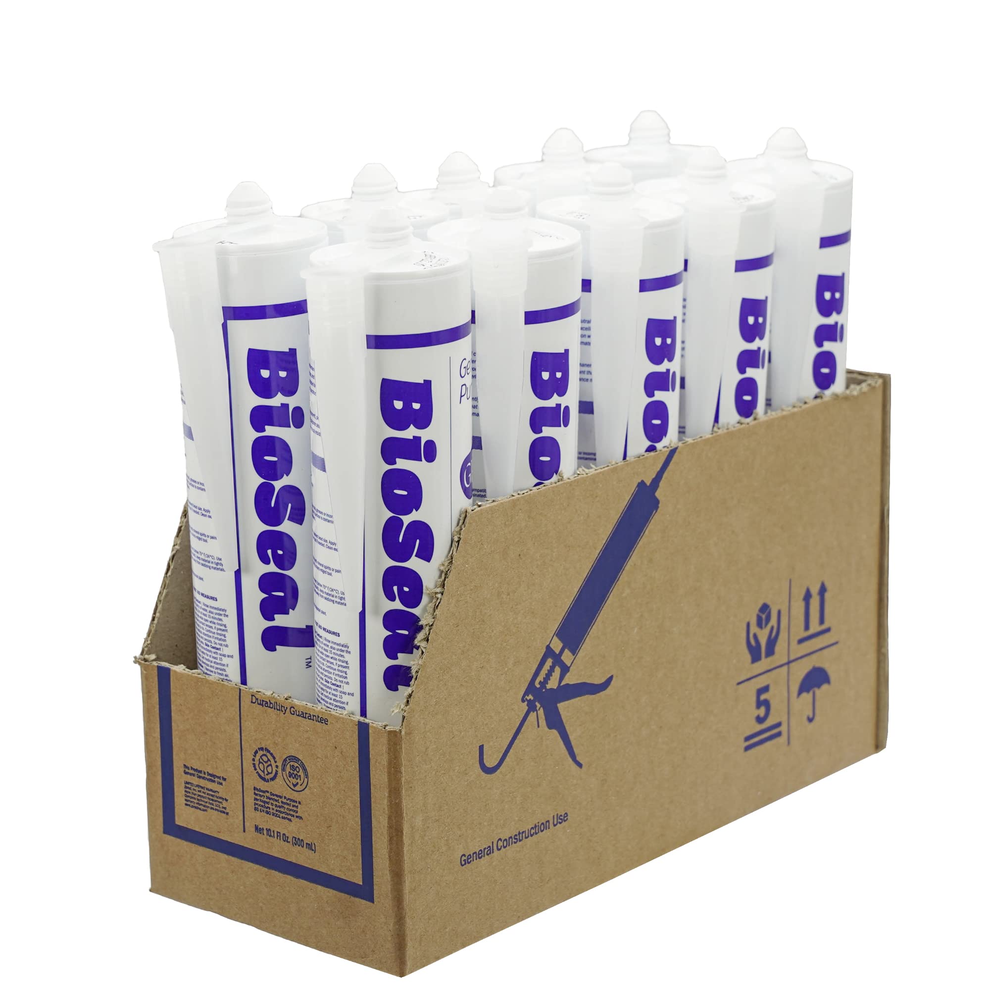 Clear BioSeal Waterproof Caulk & Sealant 100% RTV Silicone Sealant, 10oz Cartrid