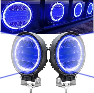 X-STYLE 72W LED Work Light, 12 V, 24 V, Yellow and White, Wide Angle, Narrow Angle, Mixed Light, LED Floodlight, Car Exterior Light, Construction Agricultural Machinery, Auxiliary Light, Round, Set of 1, White + Yellow