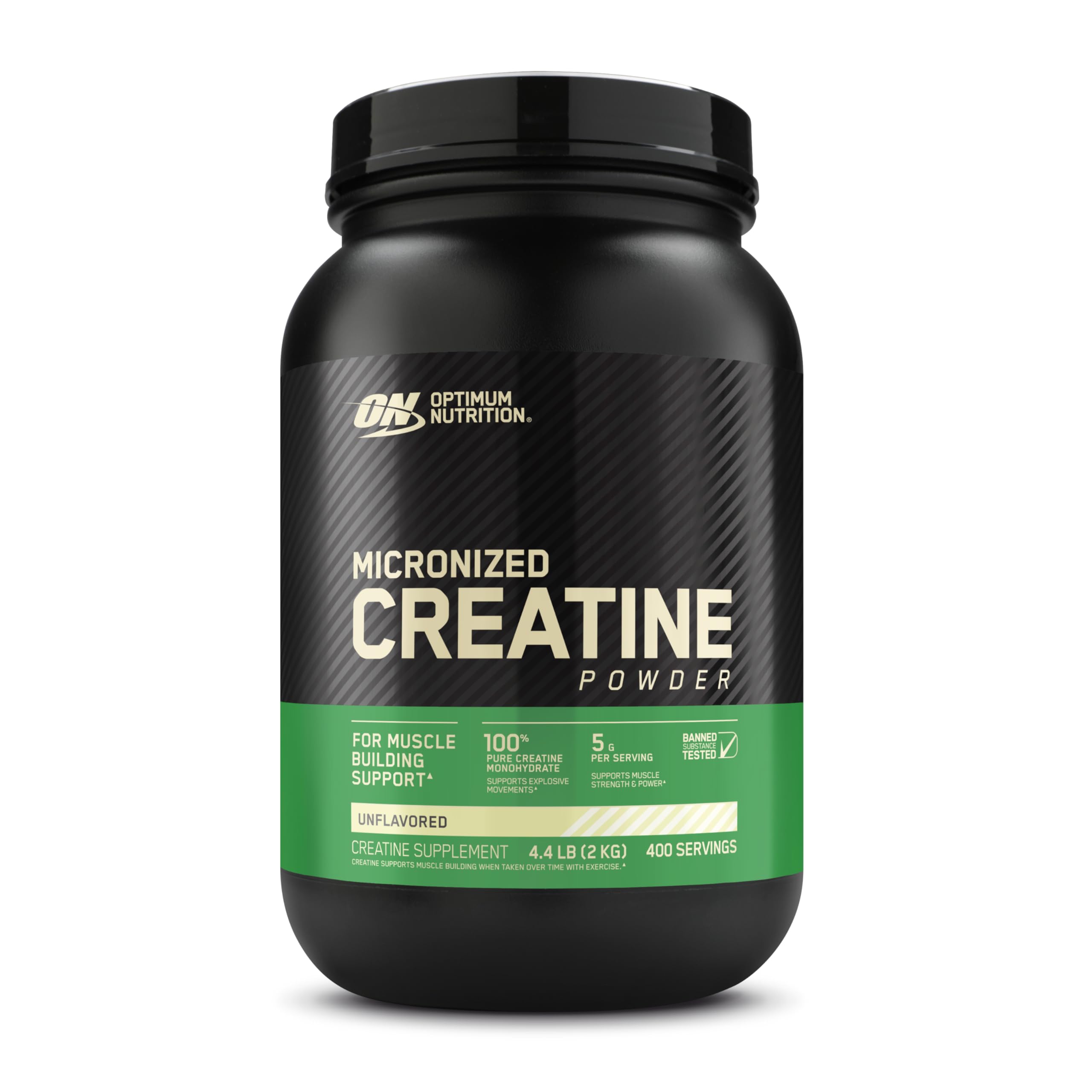 Optimum Nutrition Micronized Creatine Monohydrate Powder, Unflavored, 400 Servin