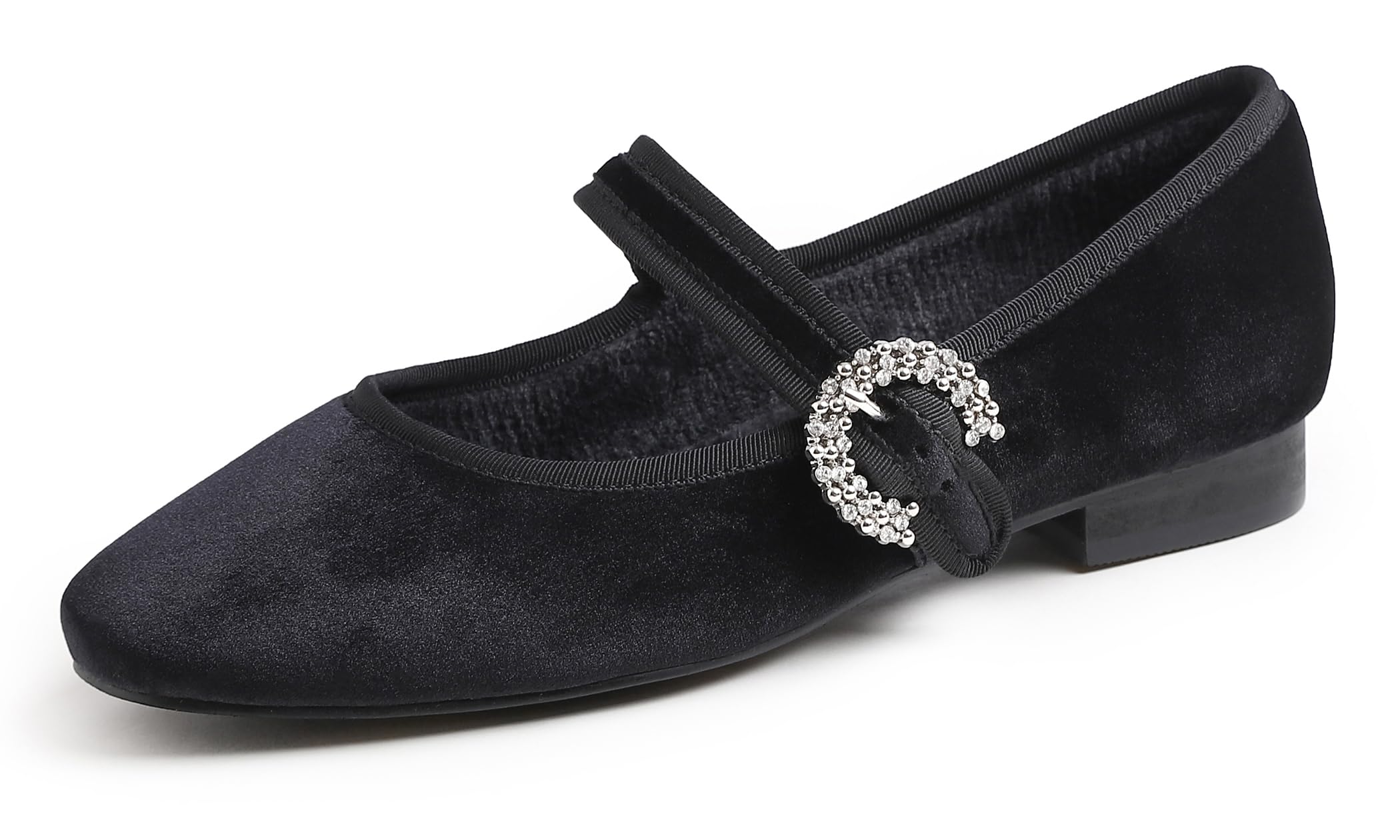 Feversole Women's Square Toe Mary Jane Fashion, Square Toe Easy Buckle Low Heel 