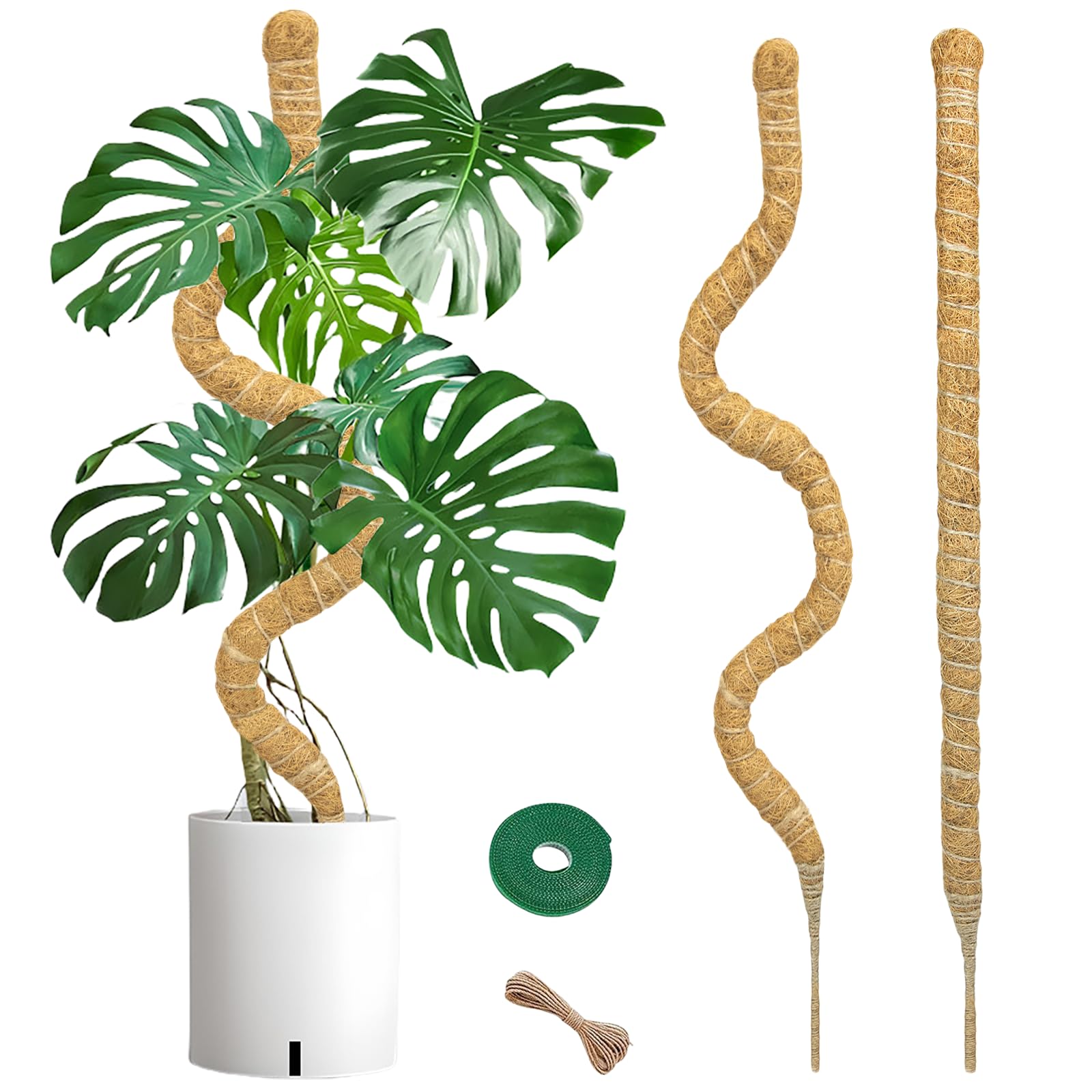 SYCARON Bendable Moss Pole, 2Pcs 31.5 Inches Plant Support Monstera | Moss Pole 