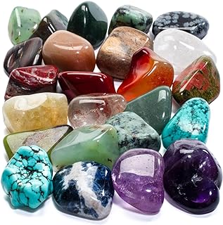 KALIFANO Bulk Tumbled Stones – Over 1,000 Carats Mixed Polished Healing Crystals & Gems for Reiki, Crafts, Kids & Decor (Includes Rose Quartz, Howlite Turquoise, Fluorite, Unakite, Lapis Lazuli