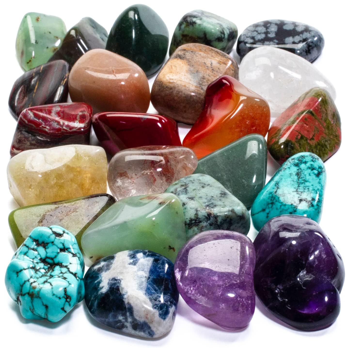 KALIFANO Bulk Tumbled Stones – Over 1,000 Carats Mixed Polished Healing Crystals