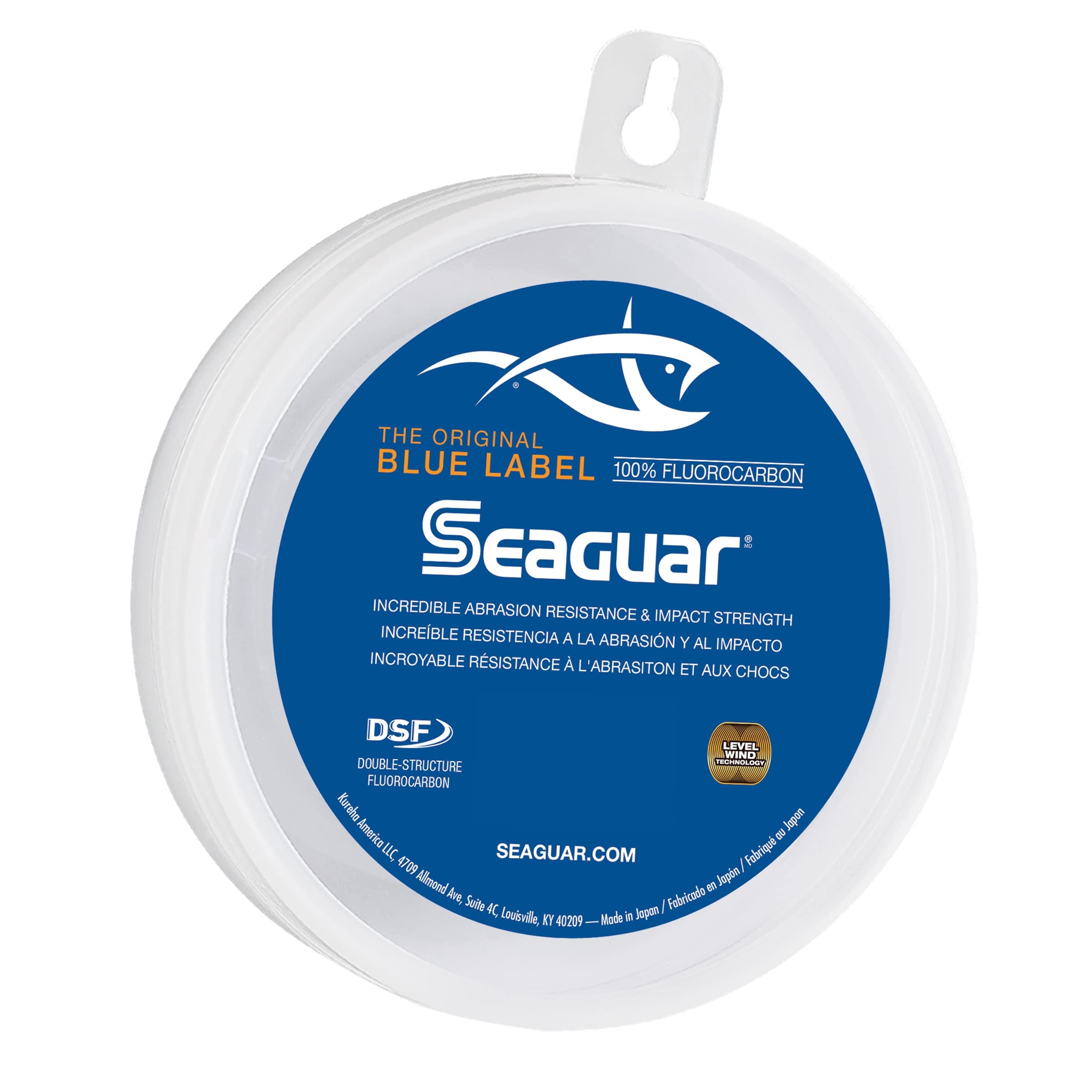 Seaguar Blue Label Fishing Leader Line for Saltwater, 100% Fluorocarbon, Clear, 