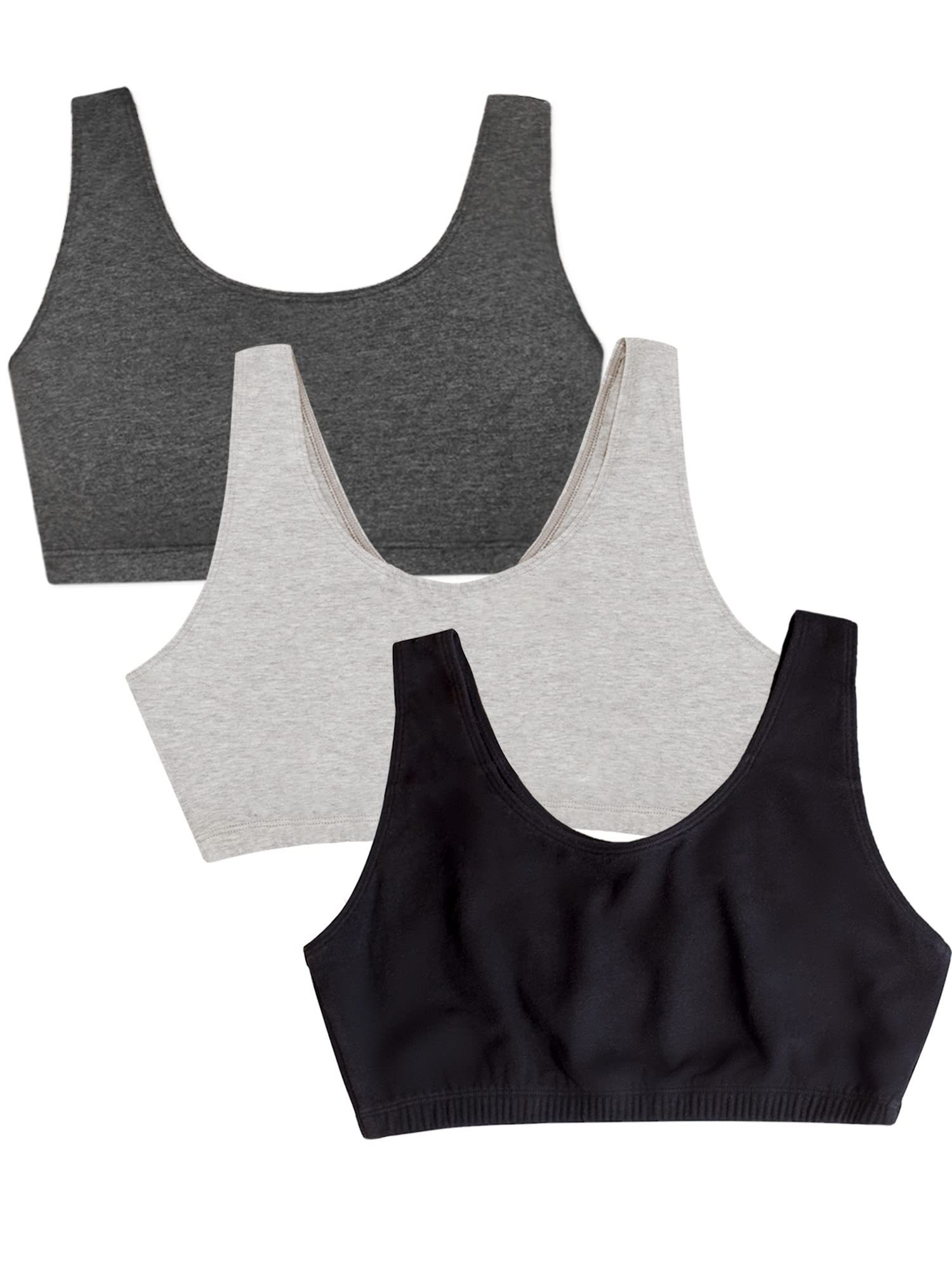 Fruit of the Loom Women's Wireless Cotton Sports Bra, Multipack