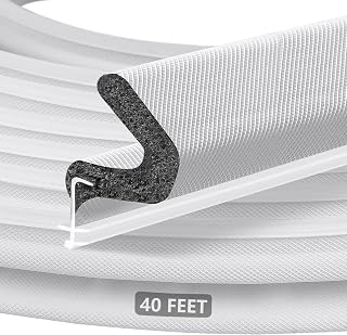 Litaibai 40 ft Kerf Weather Stripping Door Seal for Exterior Doors, White | Push-In Kerf Seal for Grooved Frames, Not Self-Adhesive, Fits 1/4–1/2 in Door Gaps, Helps Reduce Drafts and Energy Loss