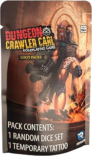 Renegade Game Studios Dungeon Crawler Carl Loot Packs - RPG Dice Set | Includes 1 of 20 Common, Rare, or Legendary Acrylic Dice Sets with a Random Faction Tattoo Inspired by the Book Series