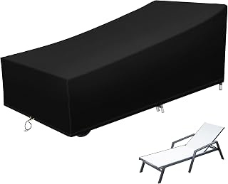 RICHIE Sun Lounger Covers, Outdoor Garden Sunbed Cover Waterproof Windproof Anti UV Garden Rattan Patio Furniture Protector 220 * 80 * 35/55cm