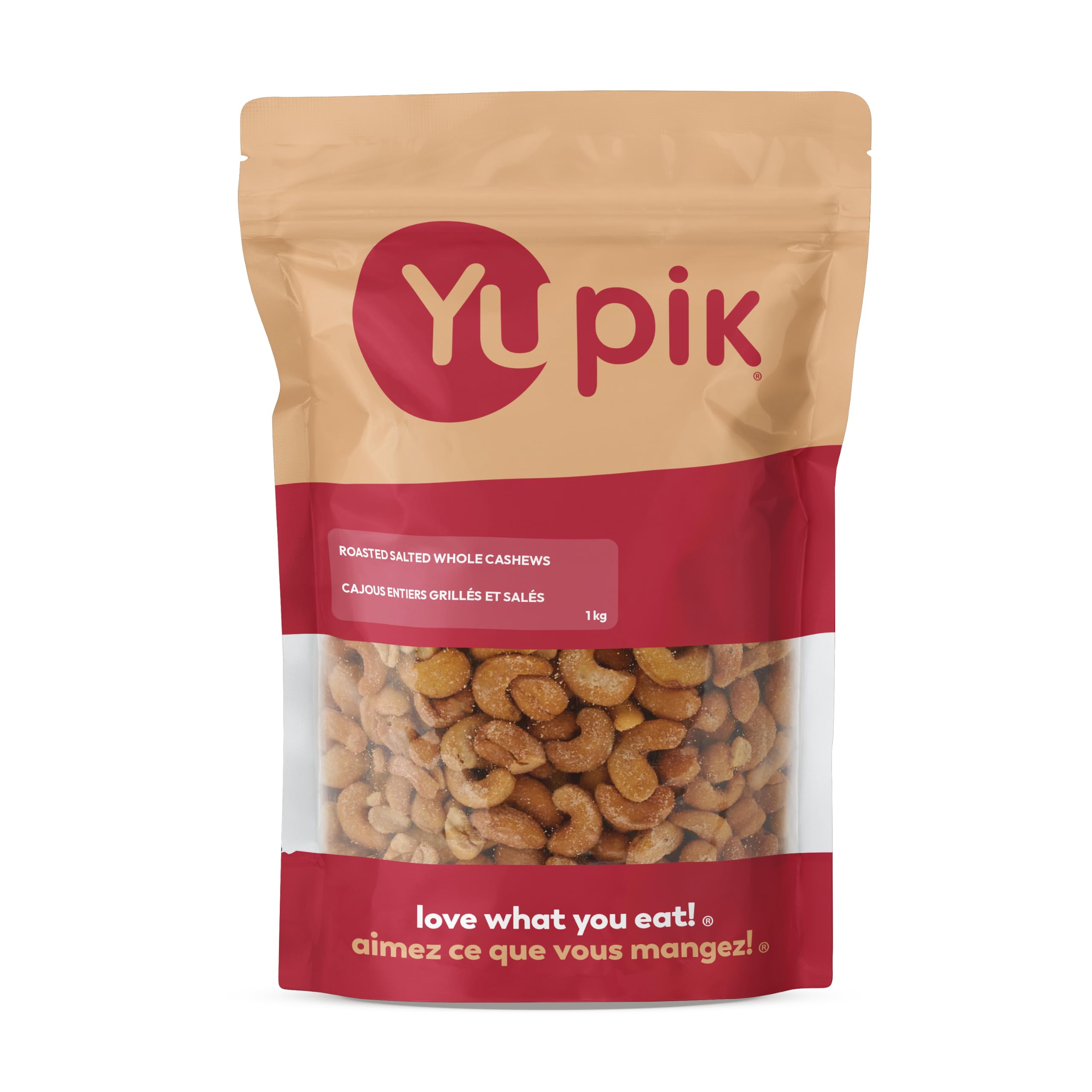 Yupik Roasted Salted Whole Cashews, 1 kg, Gluten-Free, Kosher, Vegan, Seasoned N
